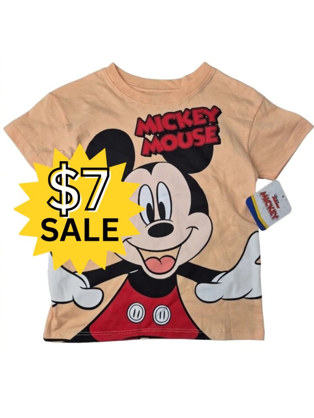 NWT Disney Junior Mickey Mouse Peach Graphic T-Shirt Size 5T
